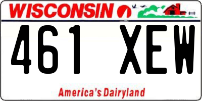 WI license plate 461XEW