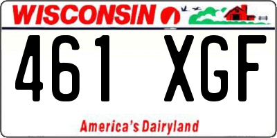WI license plate 461XGF