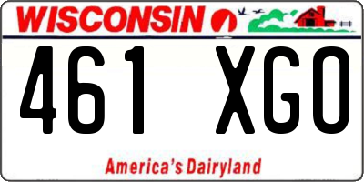 WI license plate 461XGO