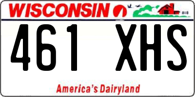 WI license plate 461XHS