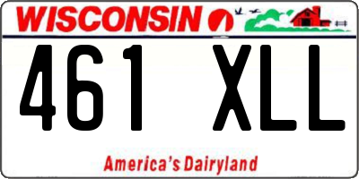 WI license plate 461XLL