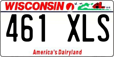WI license plate 461XLS