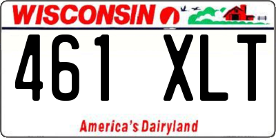 WI license plate 461XLT