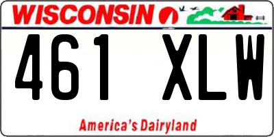 WI license plate 461XLW
