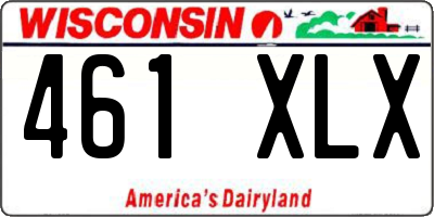 WI license plate 461XLX