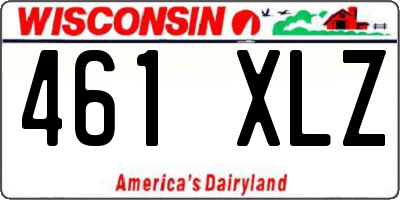 WI license plate 461XLZ
