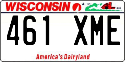 WI license plate 461XME