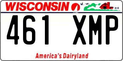WI license plate 461XMP