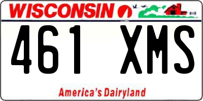 WI license plate 461XMS