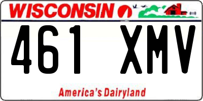 WI license plate 461XMV