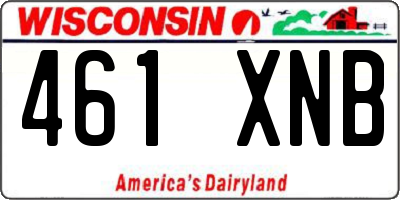 WI license plate 461XNB