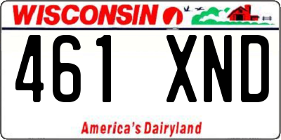 WI license plate 461XND