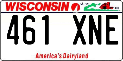 WI license plate 461XNE