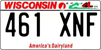 WI license plate 461XNF