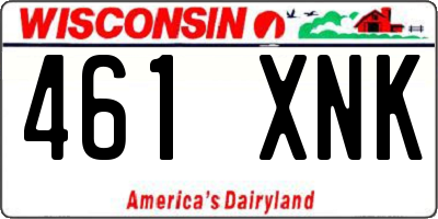 WI license plate 461XNK