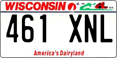WI license plate 461XNL