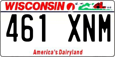 WI license plate 461XNM