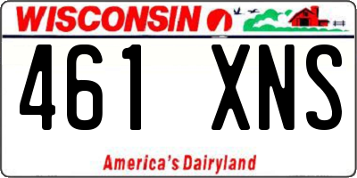 WI license plate 461XNS
