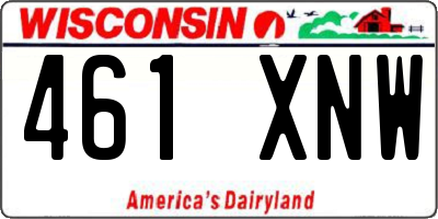 WI license plate 461XNW