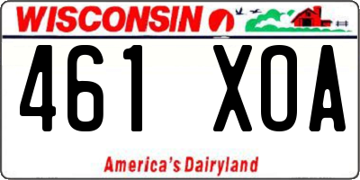 WI license plate 461XOA