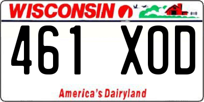 WI license plate 461XOD