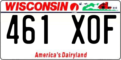 WI license plate 461XOF