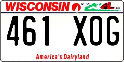 WI license plate 461XOG