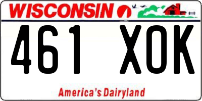 WI license plate 461XOK