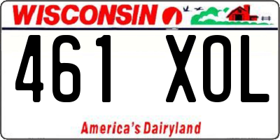 WI license plate 461XOL
