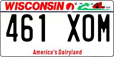 WI license plate 461XOM