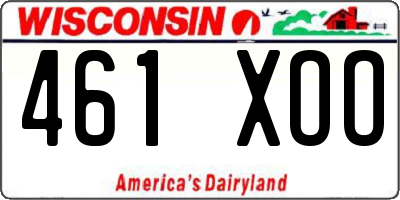 WI license plate 461XOO