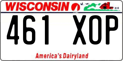 WI license plate 461XOP