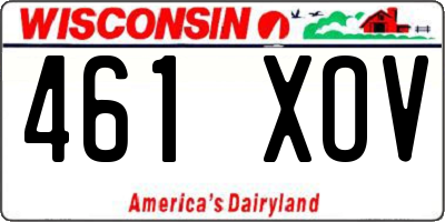 WI license plate 461XOV