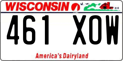 WI license plate 461XOW