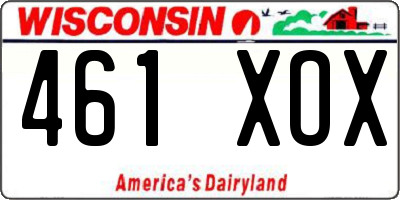 WI license plate 461XOX
