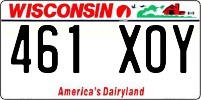 WI license plate 461XOY
