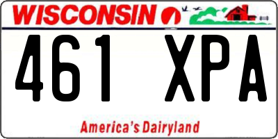 WI license plate 461XPA