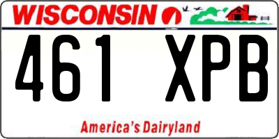 WI license plate 461XPB
