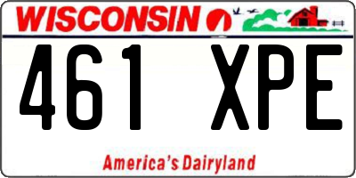 WI license plate 461XPE