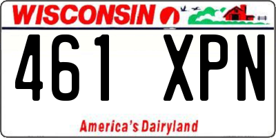 WI license plate 461XPN