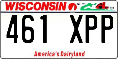 WI license plate 461XPP