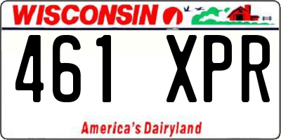 WI license plate 461XPR