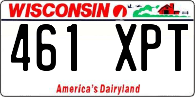WI license plate 461XPT