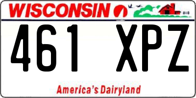 WI license plate 461XPZ