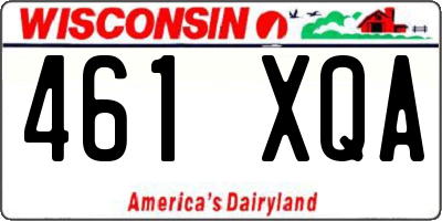WI license plate 461XQA