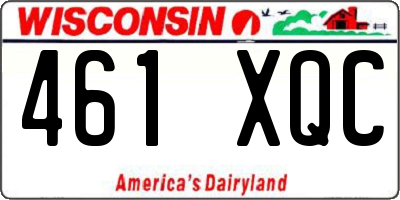 WI license plate 461XQC