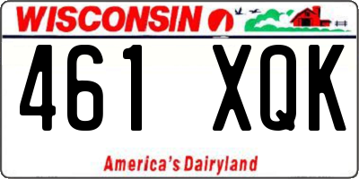 WI license plate 461XQK
