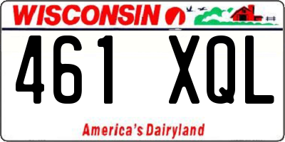 WI license plate 461XQL