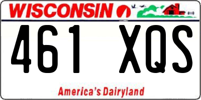 WI license plate 461XQS