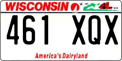 WI license plate 461XQX